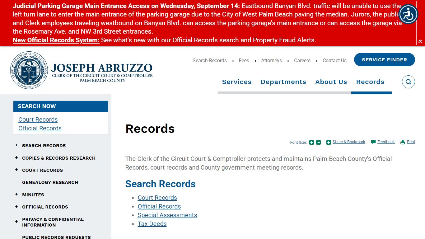 Records | Clerk of the Circuit Court & Comptroller, Palm Beach County